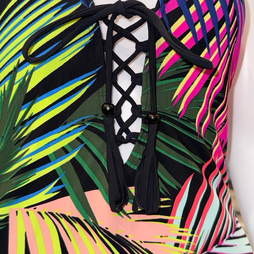 Skinny Dippers Miraclesuit Bright Lights Sirene Halter One Piece Swimsuit S - Picture 8 of 9